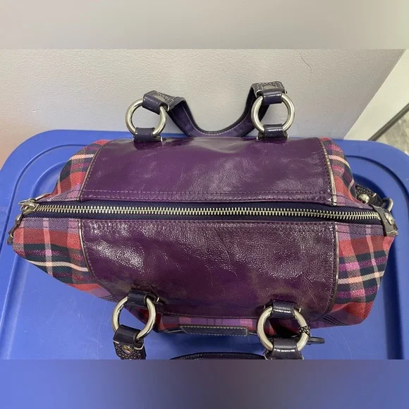 Coach Poppy Tartan Plaid Satchel - Gorgeous Purple! - Picture 9 of 13